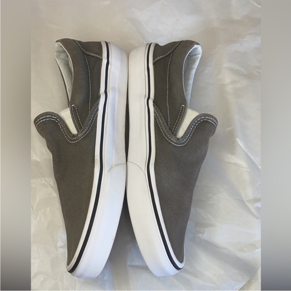 Vans Classic Dark Grey Slip Ons - Picture 3 of 5